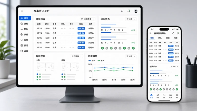 爱游戏赛事前瞻资讯页面与赛程信息界面